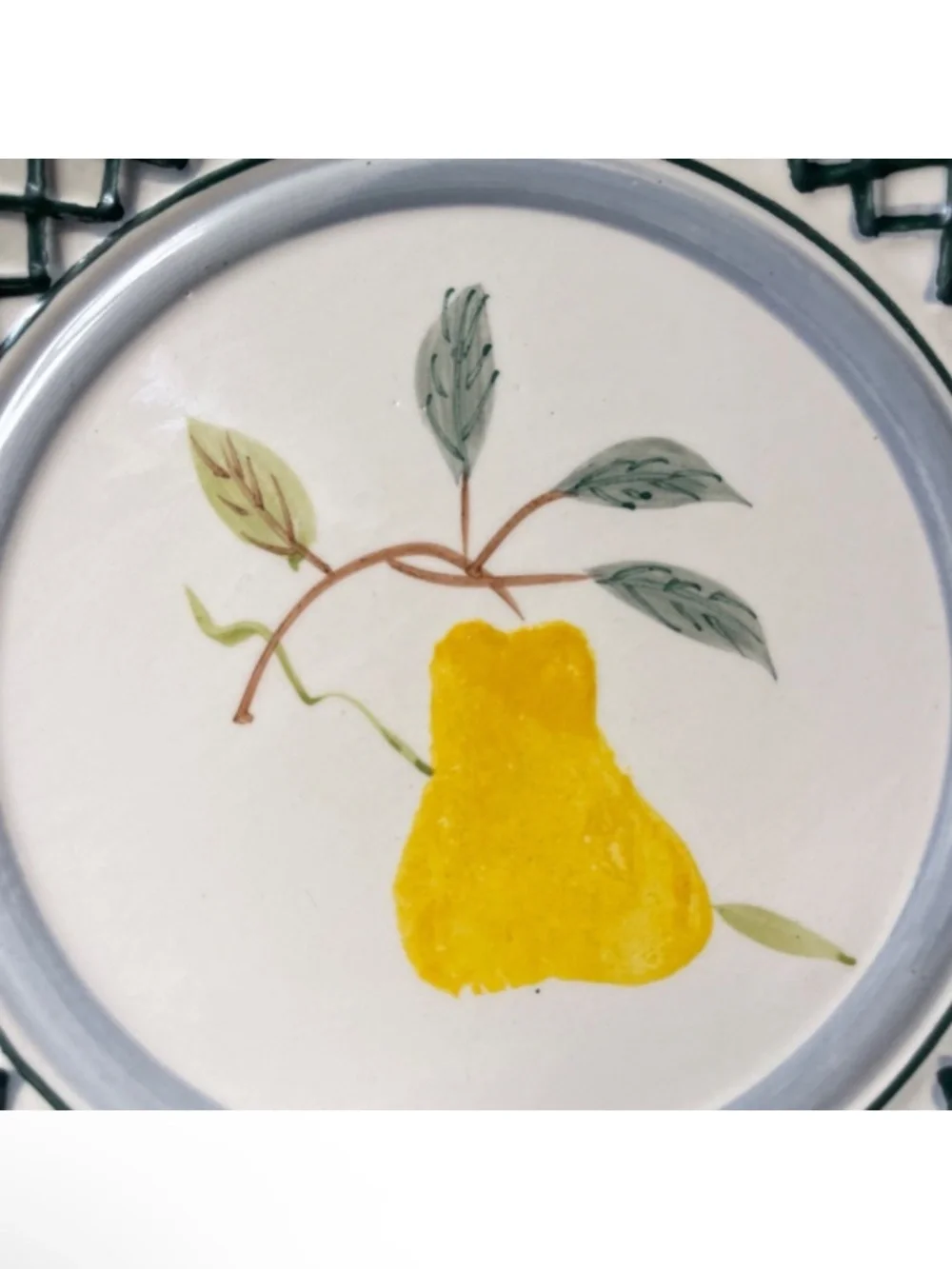 Royal Norfolk Fruit Dessert Plates Set of 3 Lattice Rim Cherry Pear Peach Cerami